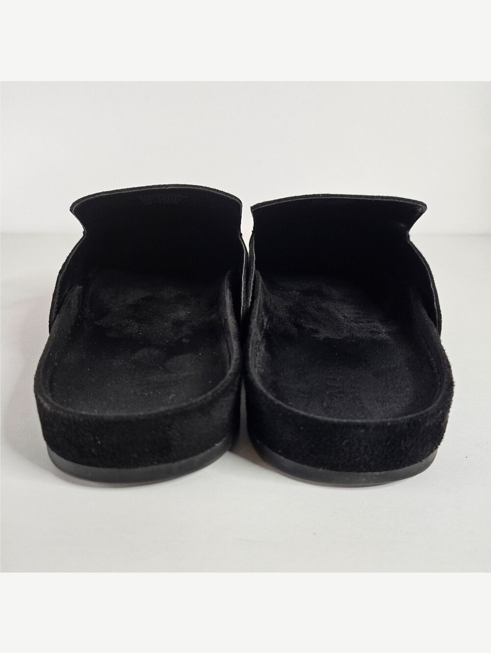 Alfani Tinslee Black Velvet Horsebit Loafer Mules Size 9 Slip On Flats Gold Trim - Picture 6 of 16